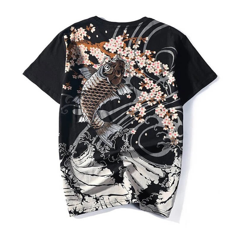 Embroidered carp T-shirt