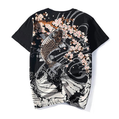 Embroidered carp T-shirt