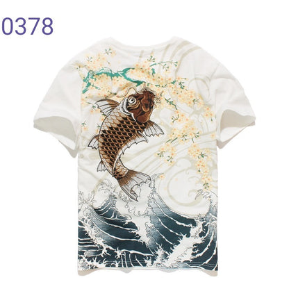 Embroidered carp T-shirt