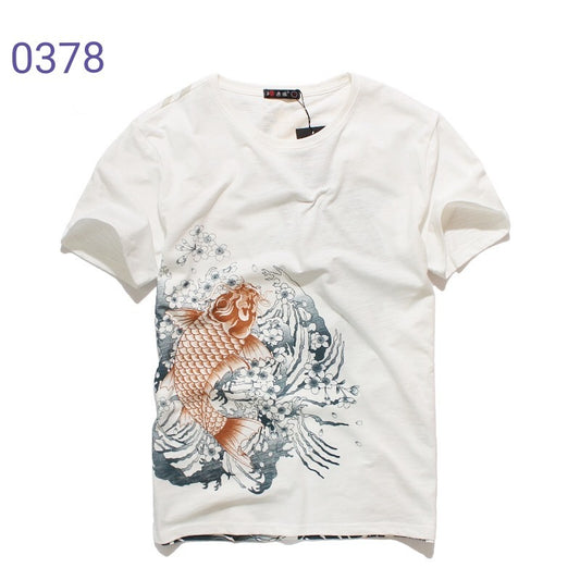 Embroidered carp T-shirt