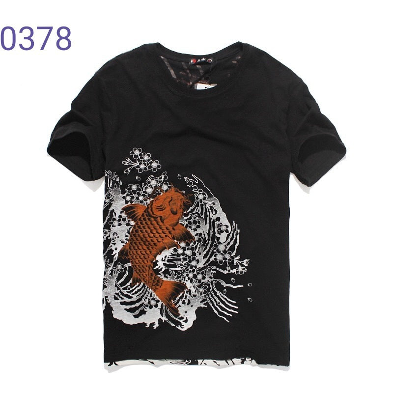 Embroidered carp T-shirt
